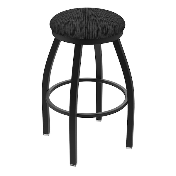 36" Swivel X-Tall Bar Stool, Black Wrinkle, Graph Coal Seat